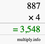 How to calculate 887 times 4 using long multiplication How to calculate 887 times 4 using long multiplication