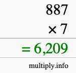 How to calculate 887 times 7 using long multiplication How to calculate 887 times 7 using long multiplication