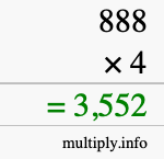 How to calculate 888 times 4 using long multiplication How to calculate 888 times 4 using long multiplication