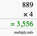 How to calculate 889 times 4 using long multiplication How to calculate 889 times 4 using long multiplication