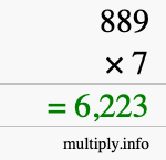 How to calculate 889 times 7 using long multiplication How to calculate 889 times 7 using long multiplication