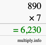 How to calculate 890 times 7 using long multiplication How to calculate 890 times 7 using long multiplication