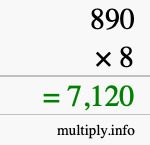 How to calculate 890 times 8 using long multiplication How to calculate 890 times 8 using long multiplication
