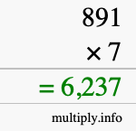 How to calculate 891 times 7 using long multiplication How to calculate 891 times 7 using long multiplication