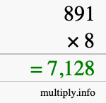 How to calculate 891 times 8 using long multiplication How to calculate 891 times 8 using long multiplication