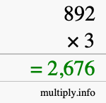 How to calculate 892 times 3 using long multiplication How to calculate 892 times 3 using long multiplication