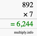 How to calculate 892 times 7 using long multiplication How to calculate 892 times 7 using long multiplication