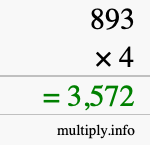 How to calculate 893 times 4 using long multiplication How to calculate 893 times 4 using long multiplication