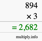 How to calculate 894 times 3 using long multiplication How to calculate 894 times 3 using long multiplication