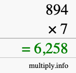 How to calculate 894 times 7 using long multiplication How to calculate 894 times 7 using long multiplication