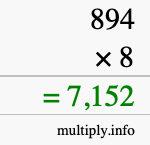 How to calculate 894 times 8 using long multiplication How to calculate 894 times 8 using long multiplication