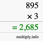 How to calculate 895 times 3 using long multiplication How to calculate 895 times 3 using long multiplication
