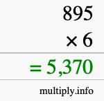 How to calculate 895 times 6 using long multiplication