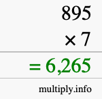 How to calculate 895 times 7 using long multiplication How to calculate 895 times 7 using long multiplication