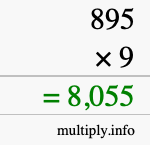 How to calculate 895 times 9 using long multiplication How to calculate 895 times 9 using long multiplication