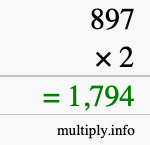 How to calculate 897 times 2 using long multiplication How to calculate 897 times 2 using long multiplication