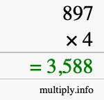 How to calculate 897 times 4 using long multiplication How to calculate 897 times 4 using long multiplication
