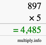 How to calculate 897 times 5 using long multiplication How to calculate 897 times 5 using long multiplication