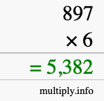 How to calculate 897 times 6 using long multiplication