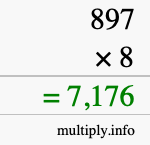 How to calculate 897 times 8 using long multiplication