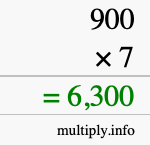 How to calculate 900 times 7 using long multiplication