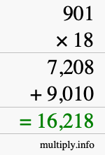 How to calculate 901 times 18 using long multiplication How to calculate 901 times 18 using long multiplication