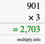 How to calculate 901 times 3 using long multiplication How to calculate 901 times 3 using long multiplication