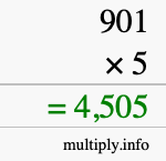 How to calculate 901 times 5 using long multiplication How to calculate 901 times 5 using long multiplication