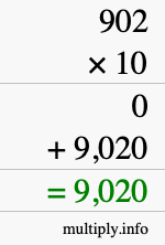 How to calculate 902 times 10 using long multiplication How to calculate 902 times 10 using long multiplication