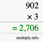 How to calculate 902 times 3 using long multiplication How to calculate 902 times 3 using long multiplication