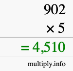 How to calculate 902 times 5 using long multiplication How to calculate 902 times 5 using long multiplication