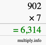 How to calculate 902 times 7 using long multiplication