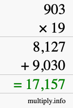 How to calculate 903 times 19 using long multiplication