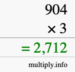 How to calculate 904 times 3 using long multiplication How to calculate 904 times 3 using long multiplication