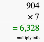 How to calculate 904 times 7 using long multiplication How to calculate 904 times 7 using long multiplication