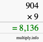 How to calculate 904 times 9 using long multiplication How to calculate 904 times 9 using long multiplication