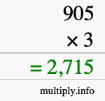 How to calculate 905 times 3 using long multiplication How to calculate 905 times 3 using long multiplication