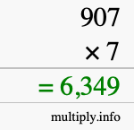 How to calculate 907 times 7 using long multiplication How to calculate 907 times 7 using long multiplication