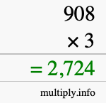 How to calculate 908 times 3 using long multiplication How to calculate 908 times 3 using long multiplication