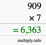 How to calculate 909 times 7 using long multiplication How to calculate 909 times 7 using long multiplication
