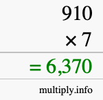 How to calculate 910 times 7 using long multiplication How to calculate 910 times 7 using long multiplication