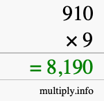 How to calculate 910 times 9 using long multiplication How to calculate 910 times 9 using long multiplication