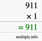 How to calculate 911 times 1 using long multiplication