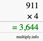 How to calculate 911 times 4 using long multiplication How to calculate 911 times 4 using long multiplication