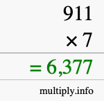 How to calculate 911 times 7 using long multiplication How to calculate 911 times 7 using long multiplication