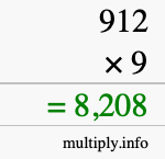 How to calculate 912 times 9 using long multiplication How to calculate 912 times 9 using long multiplication