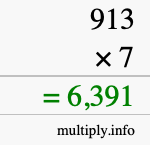 How to calculate 913 times 7 using long multiplication How to calculate 913 times 7 using long multiplication