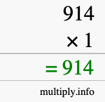 How to calculate 914 times 1 using long multiplication