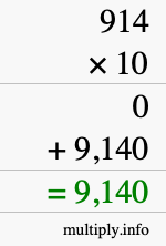 How to calculate 914 times 10 using long multiplication How to calculate 914 times 10 using long multiplication