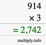 How to calculate 914 times 3 using long multiplication How to calculate 914 times 3 using long multiplication
